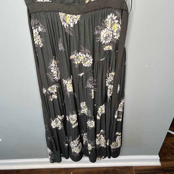 Free People All I Got Moody Floral Tiered Maxi Dress With Tie - Picture 9 of 14